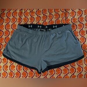 Under Armour Women's Gray Athletic Shorts with Black Trim